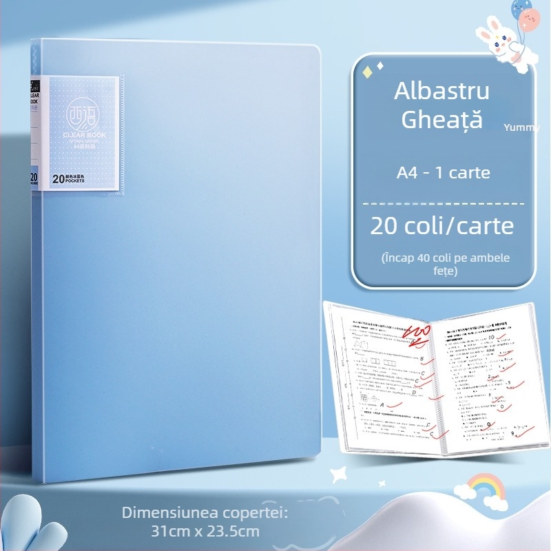 Dosar A4 pentru documente și foi de examen, din plastic, 30–100 de pagini, clemă 310, modelele 8900/8930/8940/8960/8980