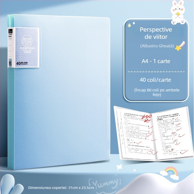 Dosar A4 pentru documente și foi de examen, din plastic, 30–100 de pagini, clemă 310, modelele 8900/8930/8940/8960/8980