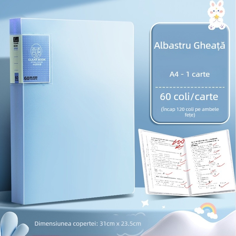 Dosar A4 pentru documente și foi de examen, din plastic, 30–100 de pagini, clemă 310, modelele 8900/8930/8940/8960/8980
