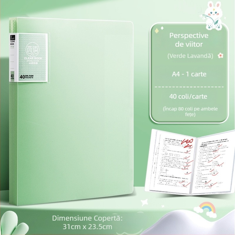 Dosar A4 pentru documente și foi de examen, din plastic, 30–100 de pagini, clemă 310, modelele 8900/8930/8940/8960/8980