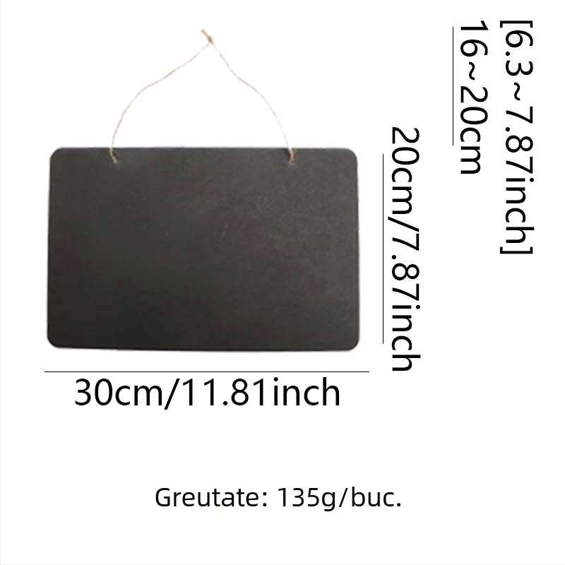 Tabla din lemn, cu două fețe, pentru montaj pe perete, 30×20 cm, pentru uz casnic
