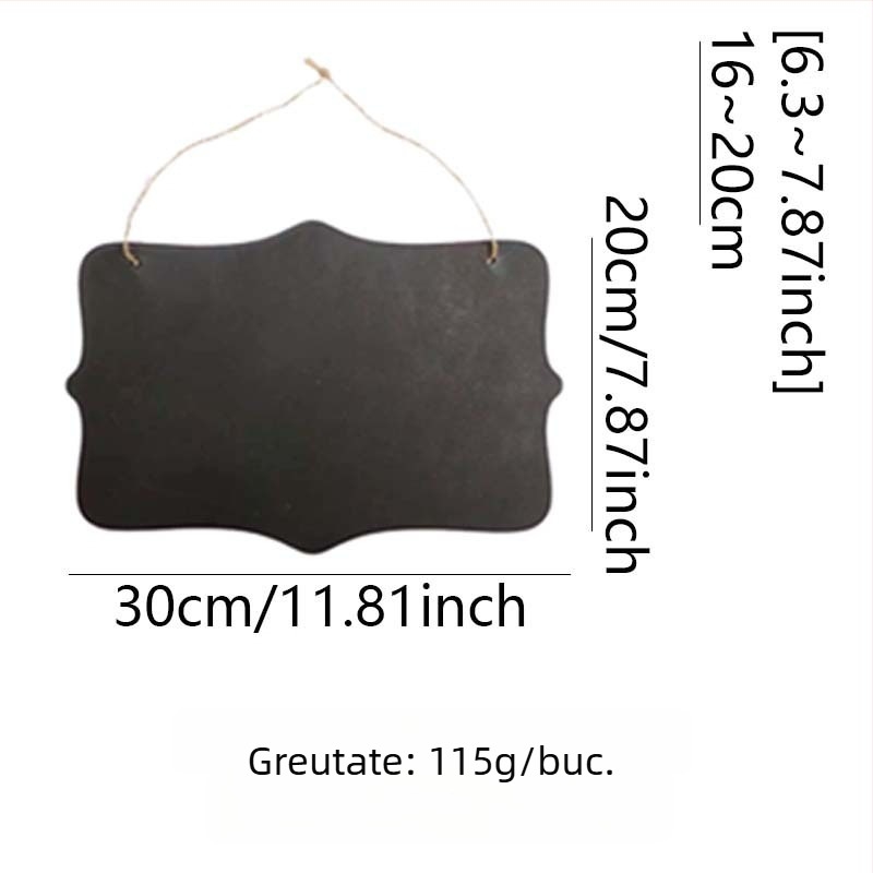Tabla din lemn, cu două fețe, pentru montaj pe perete, 30×20 cm, pentru uz casnic
