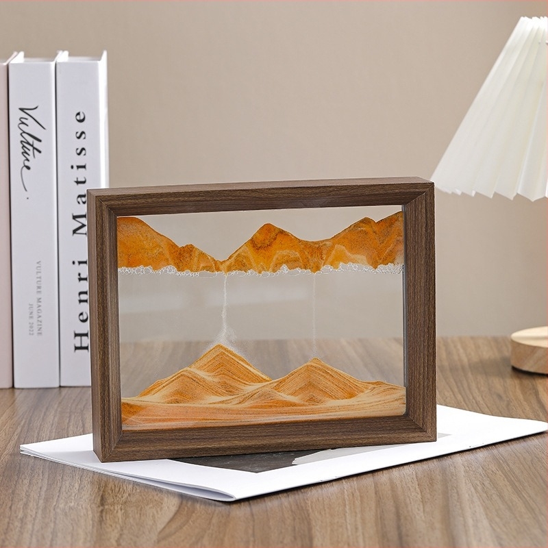 Decorațiune din sticlă: tablou minimalist cu nisip curgător, ramă foto pentru living și birou