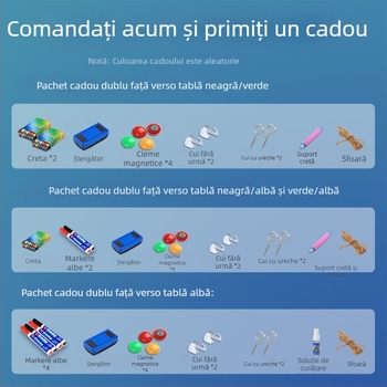 Tablă magnetică de scriere cu cadru din lemn, de agățat, verticală, pentru mesaje