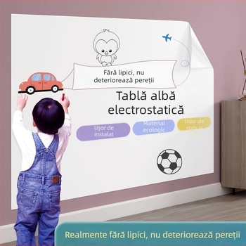 Autocolante detașabile pentru perete — tablă albă cu acțiune electrostatică pentru copii, tablă de scriere și desen