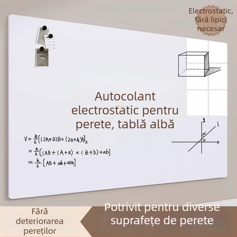 Autocolante detașabile pentru perete — tablă albă cu acțiune electrostatică pentru copii, tablă de scriere și desen