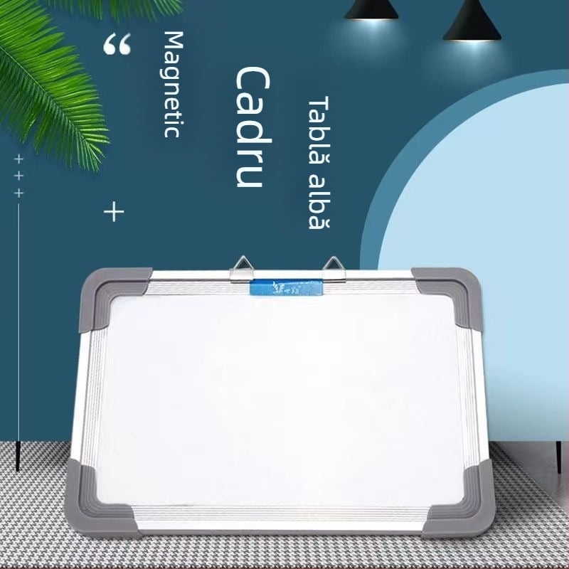 Tablă albă magnetică cu două fețe, pentru agățat, pentru învățământ la domiciliu