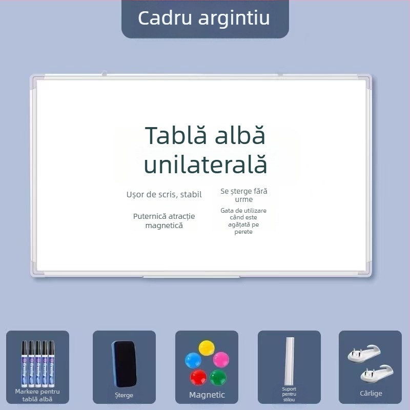 Tablă albă magnetică cu două fețe, pentru agățat, pentru învățământ la domiciliu