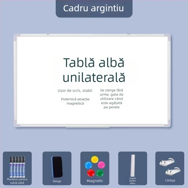 Tablă albă magnetică cu două fețe, pentru agățat, pentru învățământ la domiciliu