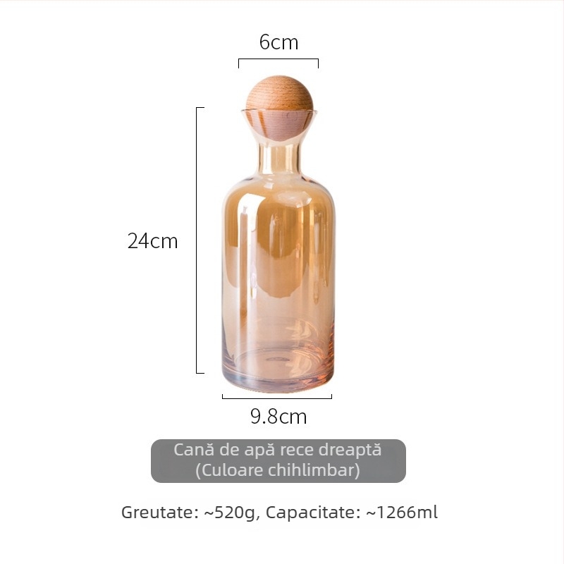 Set de sticlă de apă cu pahar, capacitate mare, design Nordic, corp transparent, pentru uz casnic
