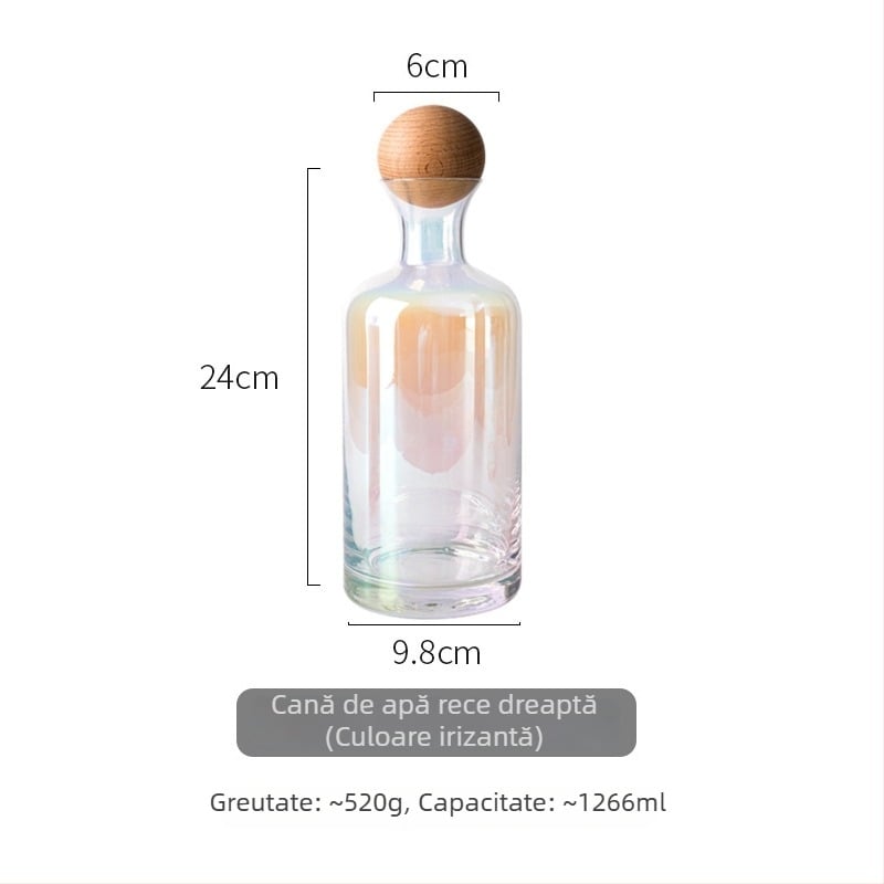 Set de sticlă de apă cu pahar, capacitate mare, design Nordic, corp transparent, pentru uz casnic
