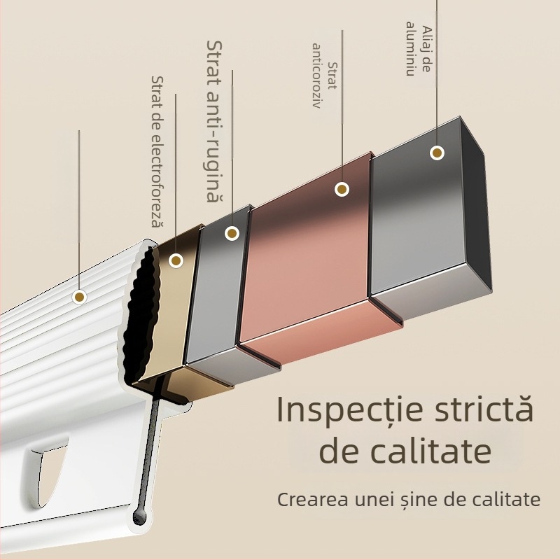 Șină curbată magnetică pliabilă pentru duș, perdea pentru baie – separare în baie