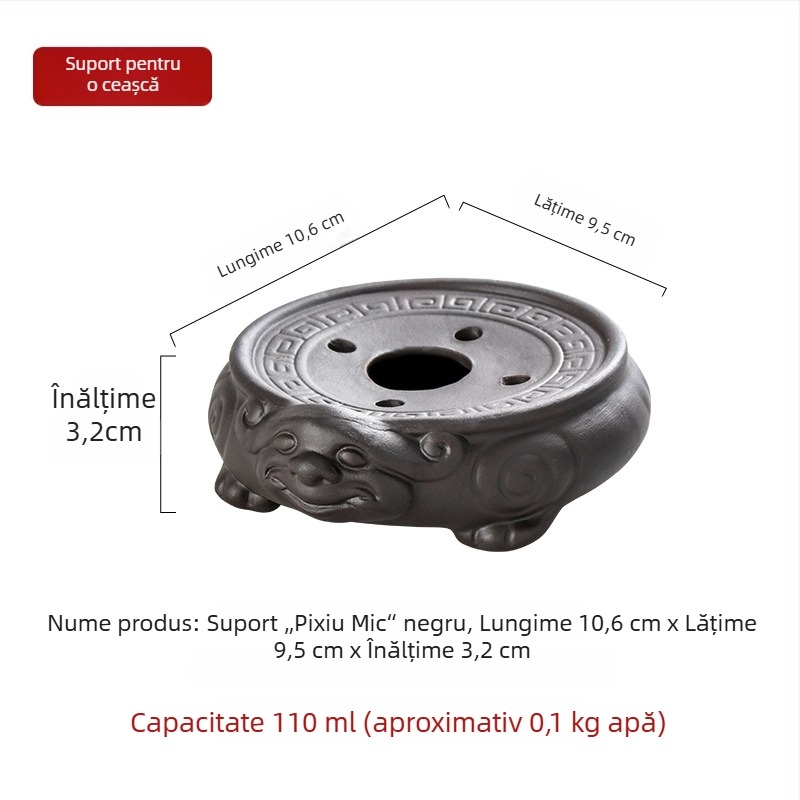 Set mini ceainic și cești din lut mov Yixing, cu farfurie pentru ceai, set Kung Fu de ceai