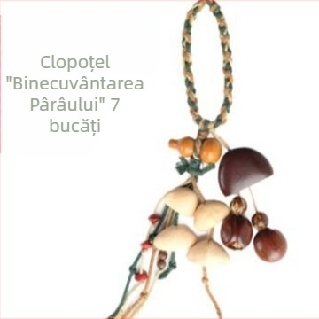 Clopot de vânt din coajă de fruct natural, lucrat manual, pandantiv sonor