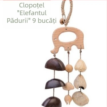 Clopot de vânt din coajă de fruct natural, lucrat manual, pandantiv sonor