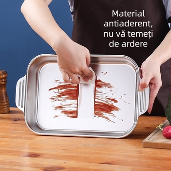 Placă de grătar din oțel inoxidabil, pătrată, pentru pește și fructe de mare, camping în aer liber, compatibilă cu plitele cu inducție.