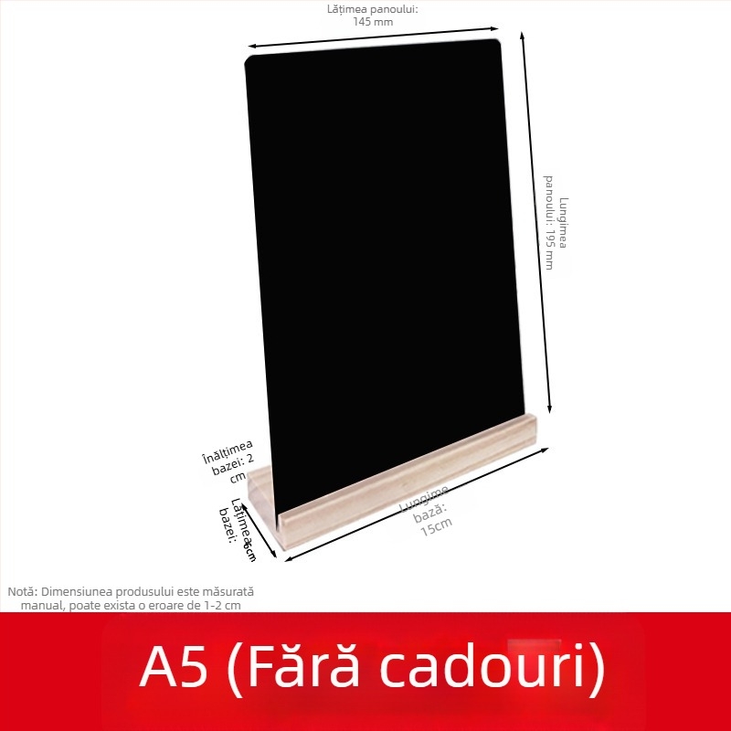 Panou de afișaj pentru prețuri, pictat manual, cu bază din lemn, pentru stand