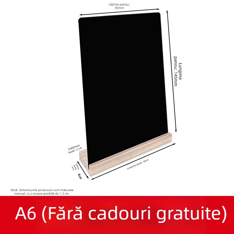 Panou de afișaj pentru prețuri, pictat manual, cu bază din lemn, pentru stand