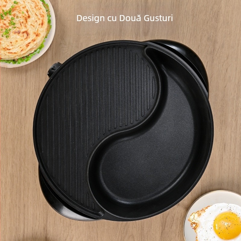 Oală electrică all-in-one cu hot pot și grătar – multifuncțional pentru Shabu-Shabu și grătar