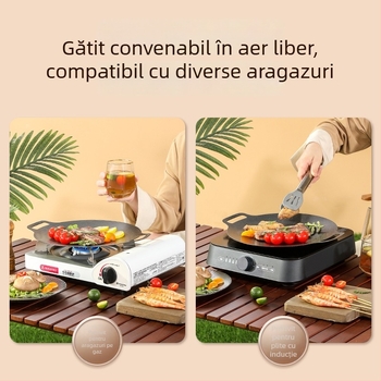 Placă Teppanyaki din piatră Maifan pentru grătar în aer liber, grill din fier pentru uz casnic