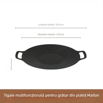 Placă Teppanyaki din piatră Maifan pentru grătar în aer liber, grill din fier pentru uz casnic