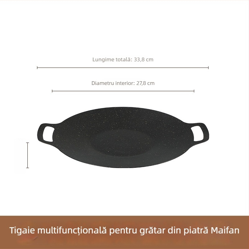 Placă Teppanyaki din piatră Maifan pentru grătar în aer liber, grill din fier pentru uz casnic