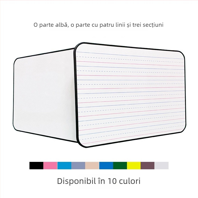 Tablă albă A4 cu două fețe pentru copii, utilizare acasă, panou melaminat, cadru PVC