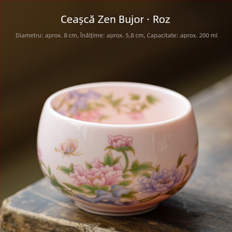 ceașcă de ceai din porțelan alb, uz personal, stil Luohan, vas ceramic pentru degustarea ceaiului