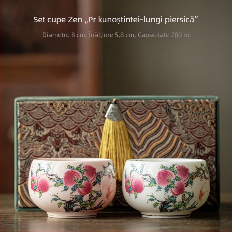 ceașcă de ceai din porțelan alb, uz personal, stil Luohan, vas ceramic pentru degustarea ceaiului