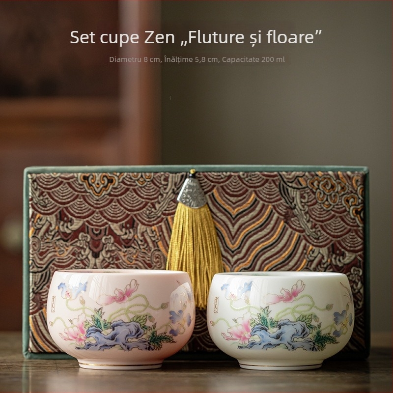 ceașcă de ceai din porțelan alb, uz personal, stil Luohan, vas ceramic pentru degustarea ceaiului