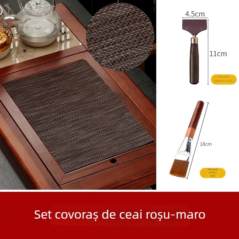 Accesorii pentru set de ceai Kung Fu: filtru pentru zaț de ceai, covoraș impermeabil pentru ceai, covor de bambus, masă de ceai și tavă de ceai, plasă pentru zaț