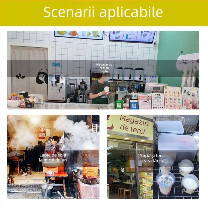 Pahar de unică folosință pentru milk tea cu capac, din plastic transparent, diametru 95 mm, capacitate 600 ml
