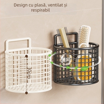 Raft de baie montat pe perete, pentru accesorii de igienă și piepteni