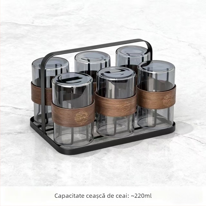 Carafă pentru apă rece din sticlă borosilicată, transparentă, rezistentă la temperaturi înalte, capacitate mare pentru sucuri și băuturi