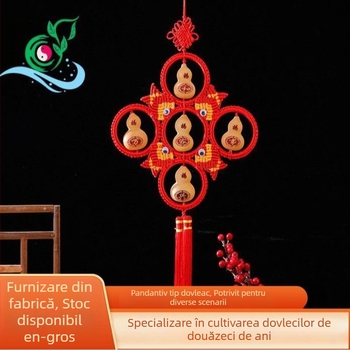 Pandantiv împletit cu nod chinezesc, în formă de dovleac, decor pentru casă