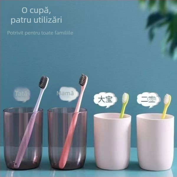 Set portabil pentru periuța de dinți și pahare de clătire, cu spațiu pentru pastă de dinți