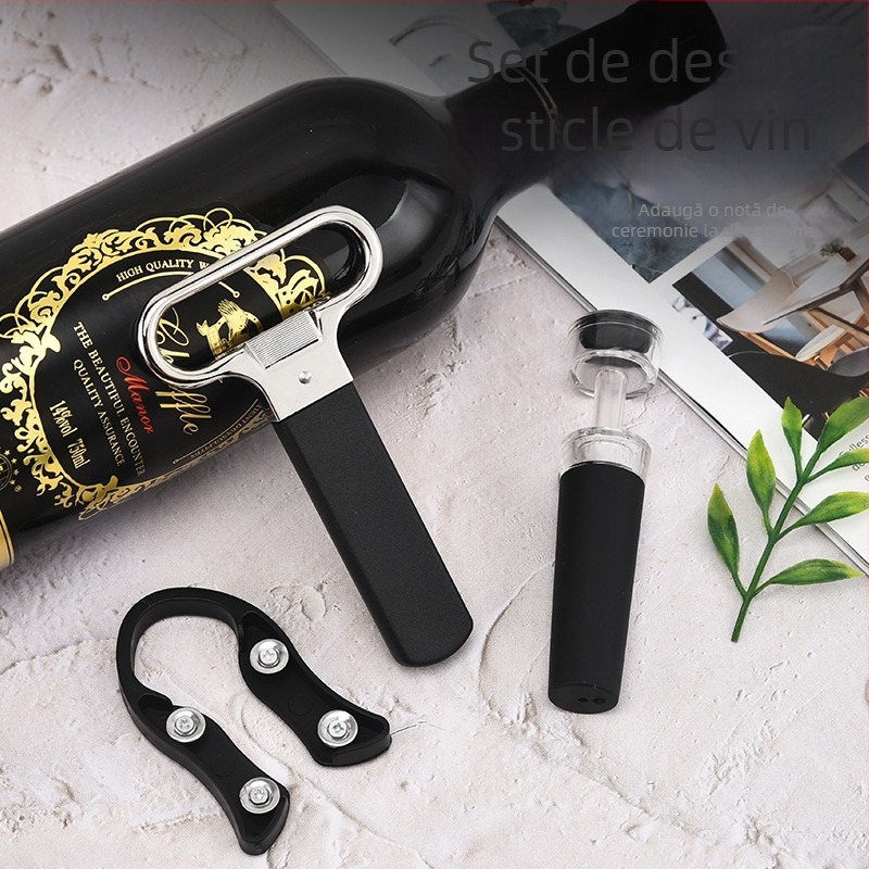 Set deschizătoare de sticle de vin, deschizător multifuncțional pentru vin roșu și cuțit vechi de vin