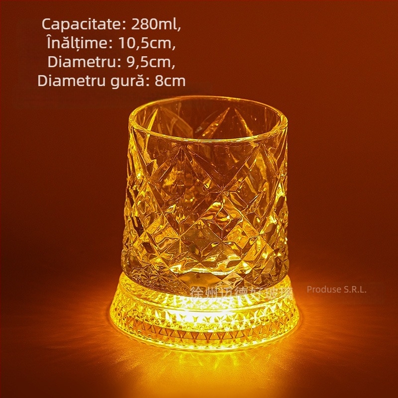 Set de pahare de whisky cu rotire – lux pentru uz casnic