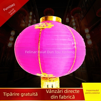 Fenar rotund colorat pentru exterior — impermeabil, rotativ, decor festiv realizat manual
