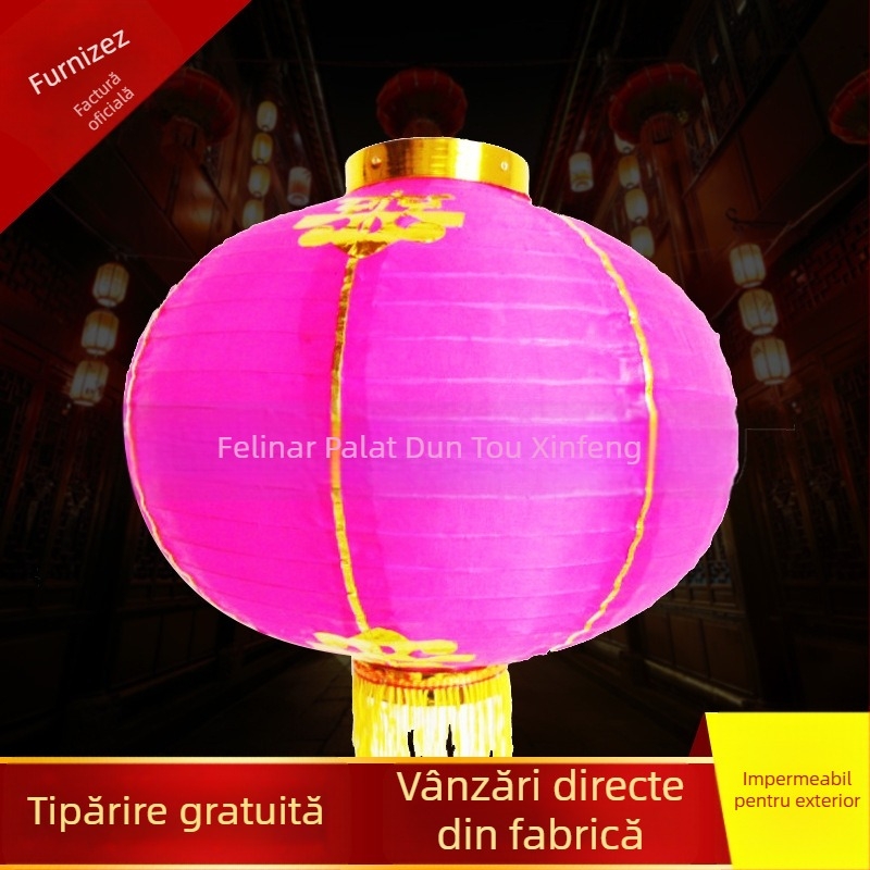 Fenar rotund colorat pentru exterior — impermeabil, rotativ, decor festiv realizat manual