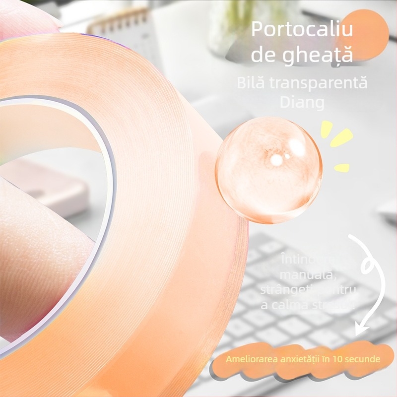 Bandă adezivă transparentă, colorată pentru relaxare – bandă cristal‑transparentă, rezistentă la temperaturi înalte