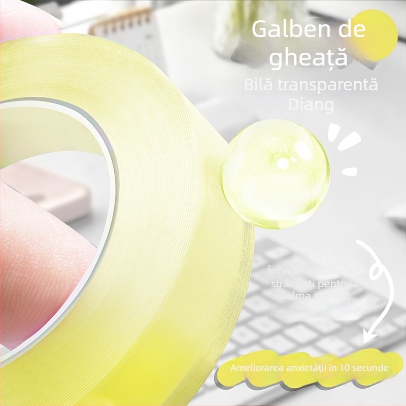 Bandă adezivă transparentă, colorată pentru relaxare – bandă cristal‑transparentă, rezistentă la temperaturi înalte