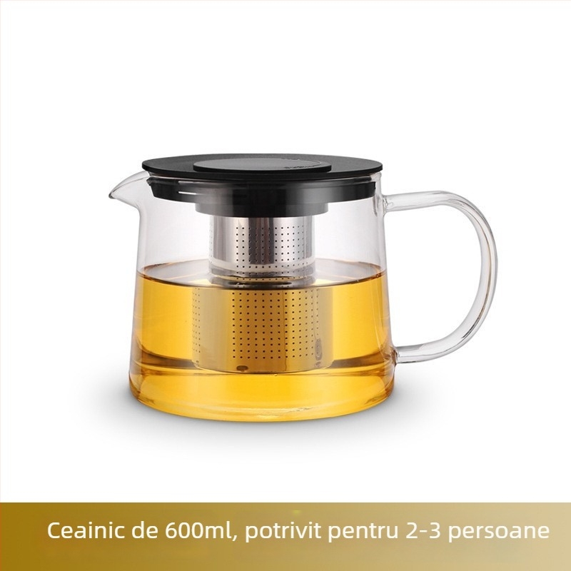 Set de ceainic din sticlă pentru uz casnic, ceainic unic, rezistent la temperaturi înalte, preparare ceai, filtru de ceai, fierbător, mic ceainic