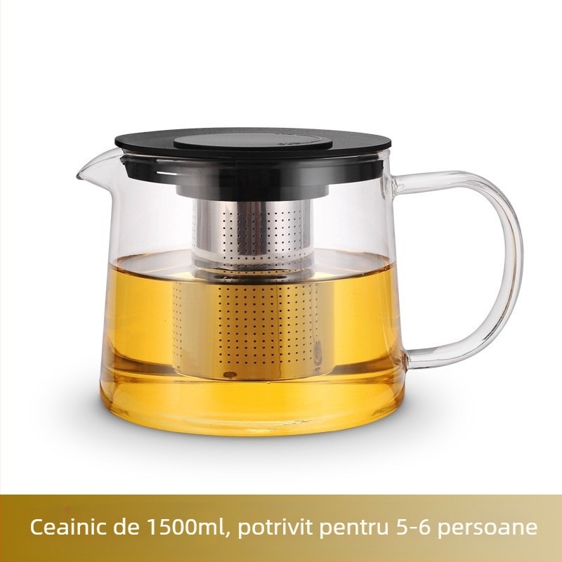 Set de ceainic din sticlă pentru uz casnic, ceainic unic, rezistent la temperaturi înalte, preparare ceai, filtru de ceai, fierbător, mic ceainic
