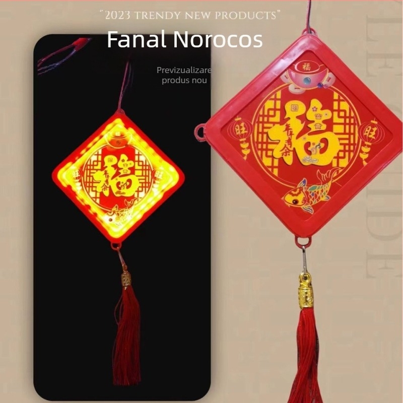 Fanar rotativ cu simbol de binecuvântare, pentru exterior, Anul Dragonului, nuntă, Festivalul Primăverii și Anul Nou, decorativ acrilic pentru agățat, dansul leilor
