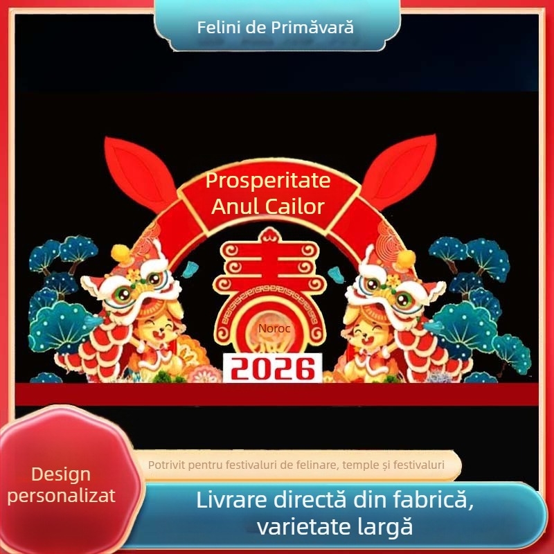Fenar mare pentru Anul Calului la Festivalul Primăverii și Festivalul Farurilor — lanternă de mătase pentru exterior, în formă de cal, decorativ