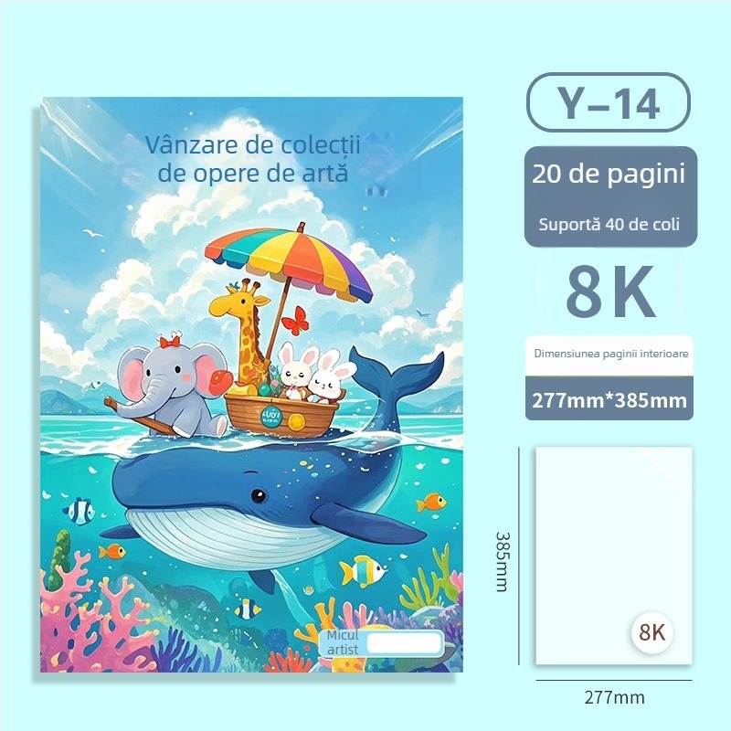 Folder portabil A3 pentru artă și portofoliu, album protejat de 20 de pagini pentru lucrări, dimensiune A3, colecție 4K, dosar A2, dosar ilustrativ 8K