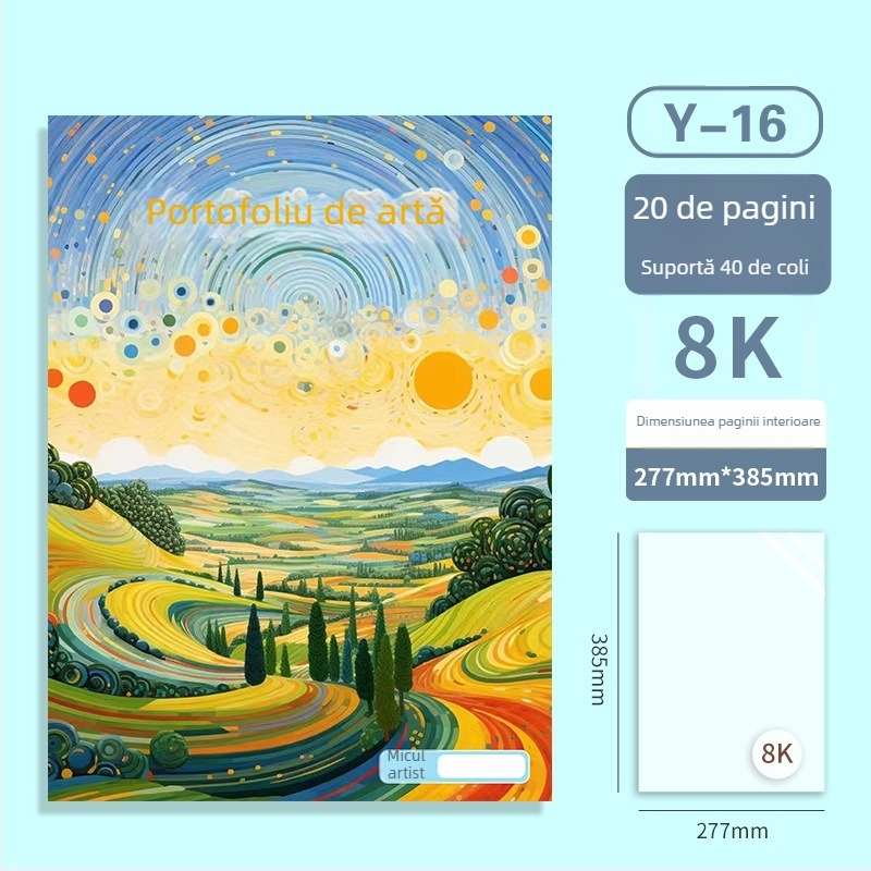 Folder portabil A3 pentru artă și portofoliu, album protejat de 20 de pagini pentru lucrări, dimensiune A3, colecție 4K, dosar A2, dosar ilustrativ 8K