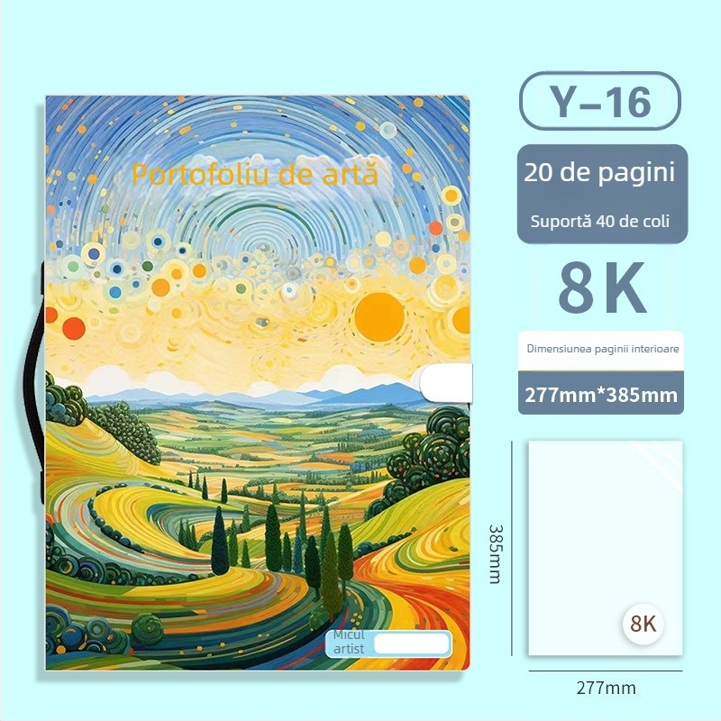 Folder portabil A3 pentru artă și portofoliu, album protejat de 20 de pagini pentru lucrări, dimensiune A3, colecție 4K, dosar A2, dosar ilustrativ 8K