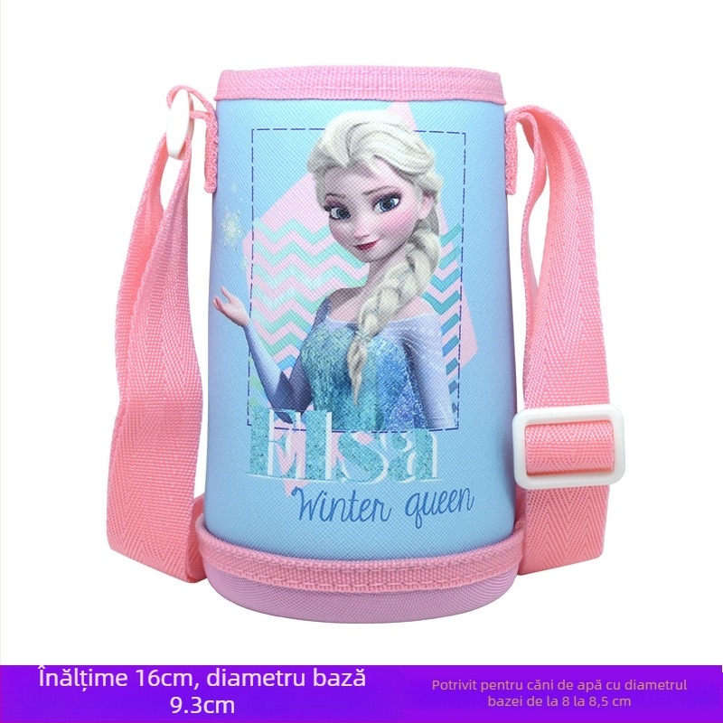 Husă izolatoare pentru paharul copiilor cu design desen animat, protecție pentru sticla de apă, geantă crossbody, curea pentru sticlă și șnur de purtare, disponibilă în mai multe stiluri.